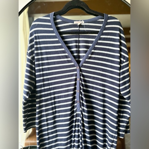 SUNDRY | women’s striped Henley Dress | size 2 (m/L) - Picture 5 of 7